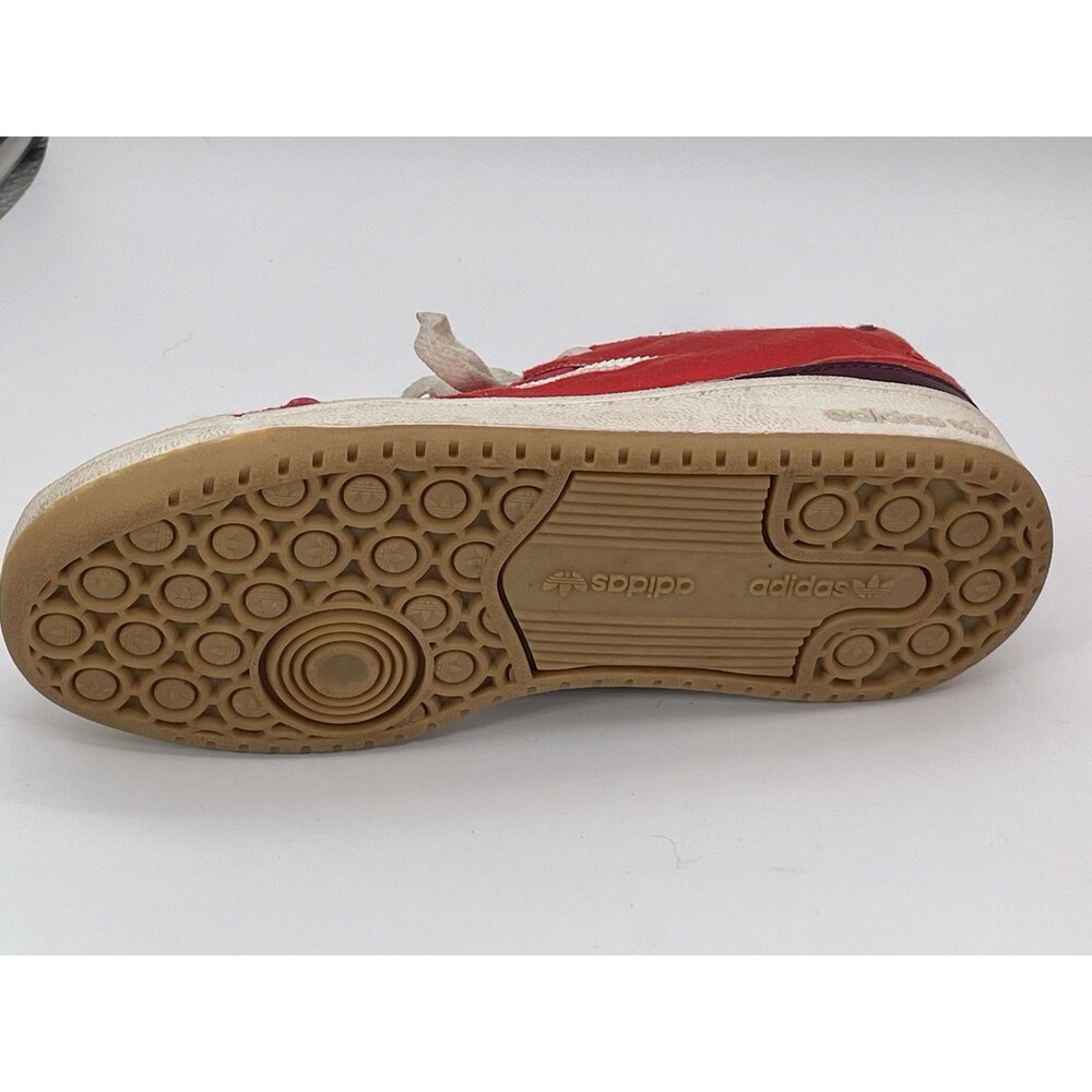 Adidas Originals Kids Forum Low Red White Suede Sneakers Size US 1 - Picture 5 of 7